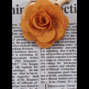 Fabric Flower Brooches Men/Women Brooch Pin Gold